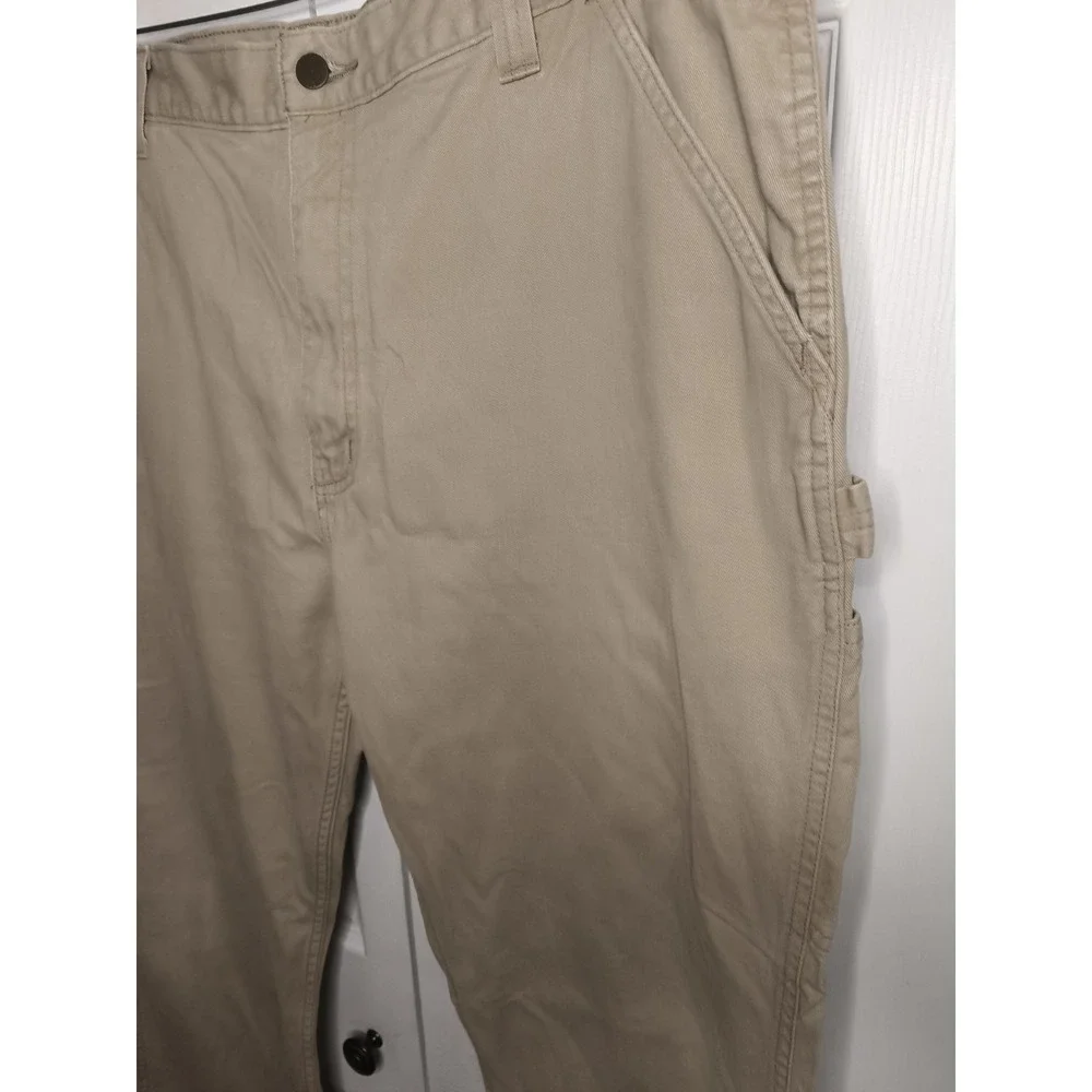 Carhartt Canvas Carpenter Pants Beige Khaki Utility Workwear 40x34